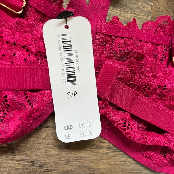 BMWT deep cherry balconette lace studded bralette - Picture 3 of 4